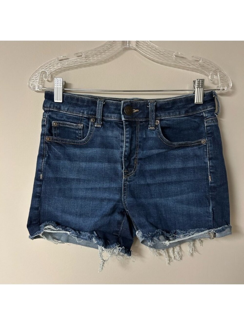 American Eagle Hi-Rose Shortie Jean Shorts